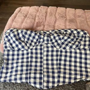 A blue and white Free People top!